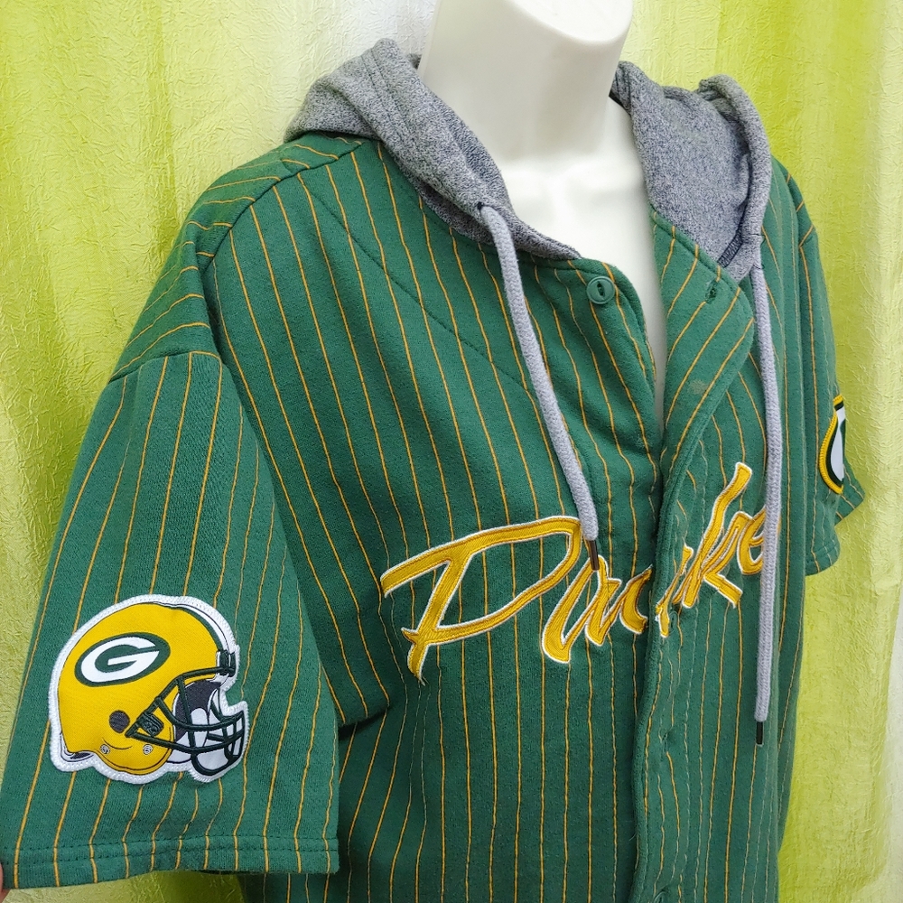 NFL Team Apparel • Green Bay Packers Hooded Button Front Fleece Lined Medium